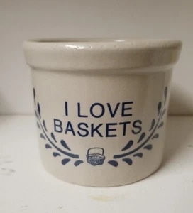 Robinson Ransbottom Keramik UVP Roseville Ohio "I Love Baskets" 1 Pint Topf - Bild 1 von 5