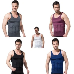 Men Slim Shirt Body Shaper Tummy Belly Slimming Underwear Undershirt Vest - Picture 1 of 20