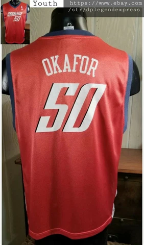 Charlotte Bobcats Basketball Emeka Okafor 50 Orange Reebok Jersey Youth XL 18/20 Cover