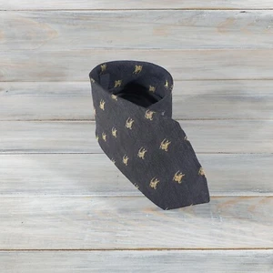 Burberrys Of London Monogram Men's Tie 60% Silk 40% Wool Black Made In Italy - Picture 1 of 12