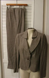 Larry Levine for Dressbarn Career Wear Herringbone Pants Suit Women's Sz 10 NWOT - Picture 1 of 9