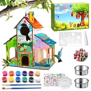 Crafts Bird Feeder, DIY Bird House Wood Craft Kit for Kids Ages 3-5 4-8 8-12,... - Picture 1 of 10