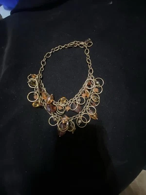 PREMIER DESIGN BRAND ожерелье 2 нити круги и янтарь и золотой цвет «драгоценности» - Изображение 1 из 4