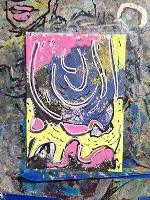 Las moléculas dos figuras abstractas ATC ROBLE ORIGINAL 3,5 x 2,5 pulgadas Foto 1 de 2