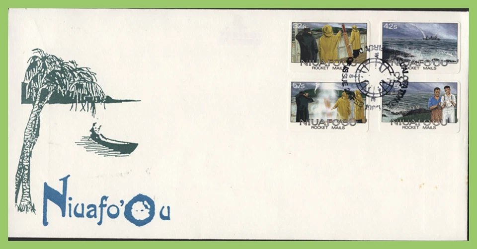 Niuafo'ou (Tonga) 1985 'Rocket Mails' set on First Day Cover - Image 1 of 1