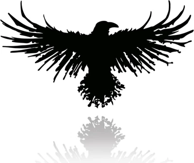 Metal Viking Raven Wall Art Norse Mythology Crow Wall Decor with Gothic Metal Wa - Image 1 of 4