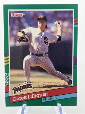 1991 Donruss - Derek Lilliquist #570 6 Purple Stripes on Right Border - Image 1 of 2