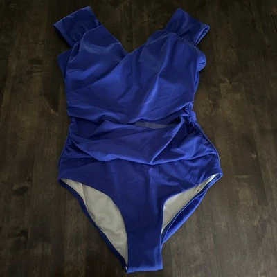 Trajes de baño para todos Traje de baño 14 azul adelgazante malla suavizante sexy resort playa Foto 1 de 4