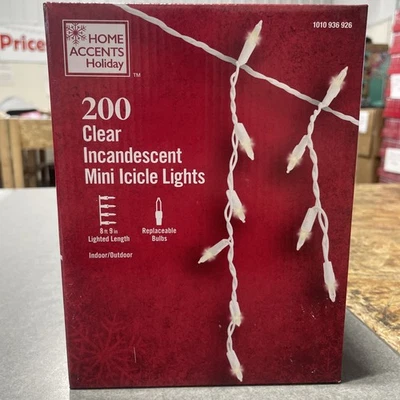 Home Accents Holiday Clear Incandescent Mini Icicle Lights 12 Boxes  ( New ) - Image 1 of 4