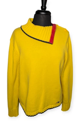 Vintge Norton McNaughton стильный опрятный желтый свитер красный и черный отделка размер XL - Изображение 1 из 4