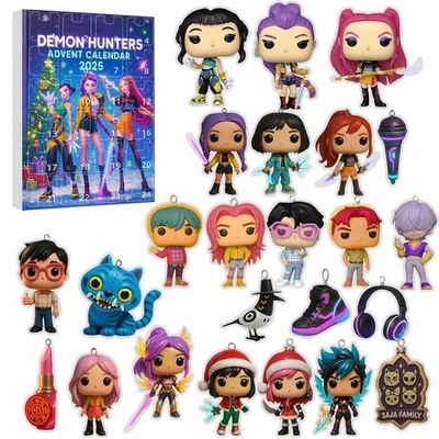 K Pop Devil Hunters Advent Calendar for Christmas Gift, Kpop Ornament Toy 24pcs - Image 1 of 4