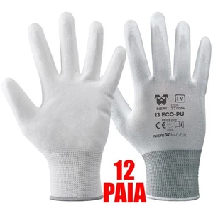 12 PAIA - GUANTI POLIESTERE/POLIURETANO 13 ECO-PU BIANCHI TG 8 - Imagen 1 de 2