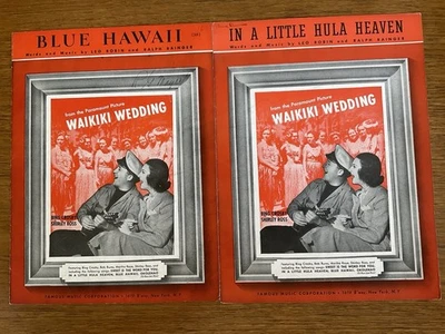 Lot~2 sheet music~Bing Crosby~Waikiki Wedding~Blue Hawaii~Hulu Heaven~ukelele - Image 1 of 4
