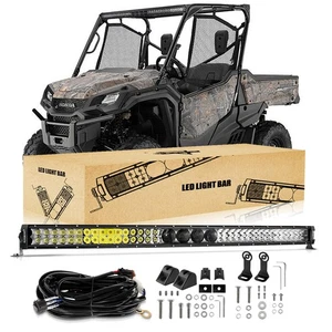 AUXBEAM 42" IN 5D-PRO 256W 28000lm LED Light Bar Combo For Honda Pioneer 1000-5 - Foto 1 di 12