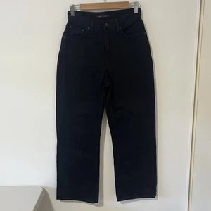 Nudie Jeans Co Women's Clean Eileen Smooth Black Wide Leg Denim Jeans Size 27 - Picture 1 of 6