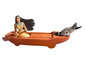 Vintage 90s Disney Pocahontas & Meeko Row Boat Wind Up Toy Mattel EUC - Picture 1 of 2