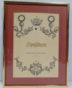 Restaurant Kronenhalle Speisekarten Sammlerstück im Rahmen - Bild 1 von 8
