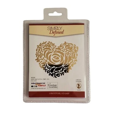 Simply Defined Hot Foil Stamp Rosey Heart Couture Creations 653300 New NIP - image 1 of 2
