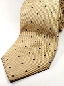 LUIGI BORRELLI Vintage Handmade in ITALY 100% Silk Tie Men's Gold Brown Blue NEW - Picture 1 of 5