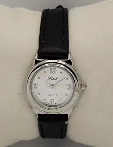Orologio Donna Ltd. L Petite Cassa Tondo Argento Quadrante Cinturino In Pelle Nera L5 - Foto 1 di 9