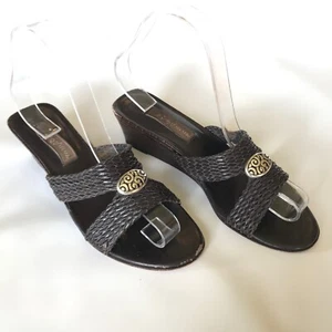 Brighton Denise Sandals, Brown Wedge, Size 7M - Picture 1 of 8