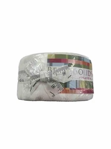 NEW Moda Bella Solids Jelly Rolls 9900JR 98 WHITE Jelly Roll of 40 2.5" Strips - Picture 1 of 6