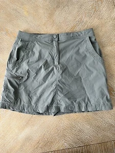 LL Bean Cargo Zip Pockets Skirt/Skort Outdoor Size 8 Waist 31” Length 16” Gray - Picture 1 of 6