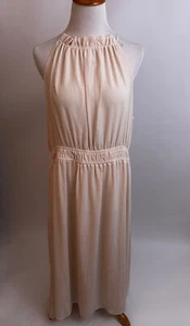 H&M ivory light beige midi Dress Women's XL NEW NWT - Picture 1 of 6