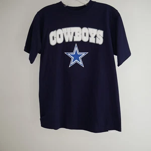 Dallas Cowboys Youth Large T-Shirt Blue Crew Neck Short Sleeve 100% Cotton EUC - Picture 1 of 6