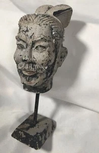 FRÜHE ASIATISCHE CHINESISCHE indische Stein Tonschnitzerei BUDDHA Figur Kopf BÜSTE Kalifornien Nachlass - Bild 1 von 16
