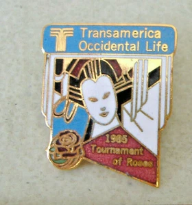 TRANSAMERICA OCCIDENTAL LIFE~1985 TOURNAMENT OF ROSES~TIE-TAC PIN - Picture 1 of 4