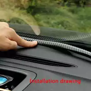 Carbon Fiber Car Dashboard Windshield Gap Sealing Strip Rubber Auto Accessories - Picture 1 of 13