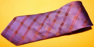 TED BAKER MADE IN U.S.A. BLUE/BROWN CROSS STRIPED TIE - TIES - DESIGNER TIES. - Picture 1 of 3