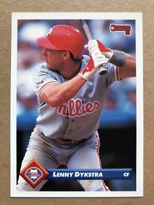 1993 Donruss #544 Lenny Dykstra Phillies Baseball Card - Image 1 of 2