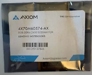 (New/Sealed) Axiom 8GB DDR4-2400 SODIMM Lenovo Notebooks (4X70M60574-AX) - Picture 1 of 2