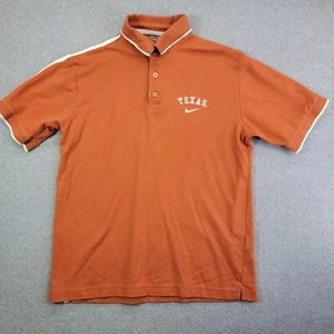 VINTAGE University of Texas Polo Shirt Mens Medium Orange Nike Team UT Longhorns - Picture 1 of 9