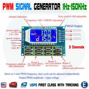 Signalgenerator PWM Pulsfrequenz einstellbares Modul LCD Display 3 Kanäle - Bild 1 von 4