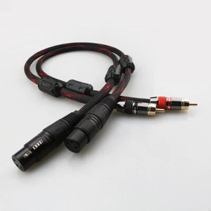 Pair HIFI A53 OFC Copper Audio Cable RCA male to XLR Female Interconnect Cord - Picture 1 of 13