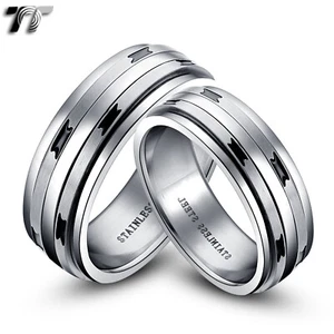 TT 8mm Stainless Steel Wedding Spinner Band Ring For Couple Size 6-15 (R56) - Picture 1 of 2