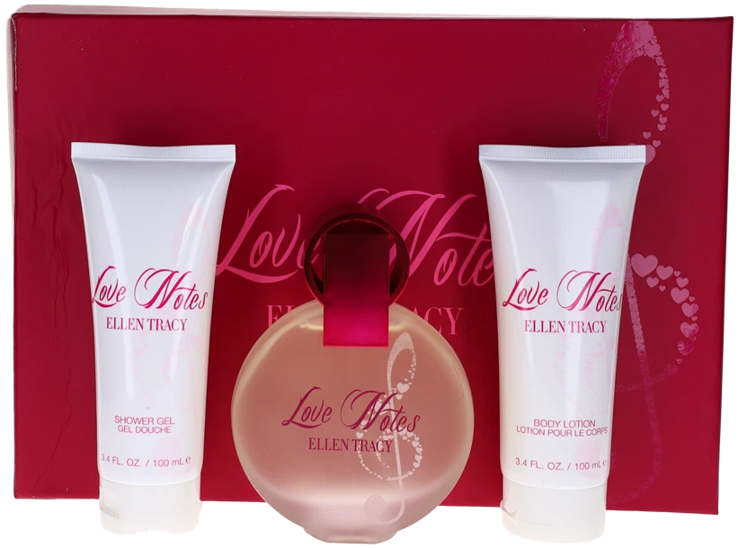 Love Notes By Ellen Tracy For Women Set: EDP+BL+SG 3.4+3.4+3.4 Shopworn New - Image 1 of 1