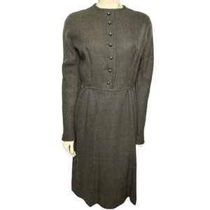 Vintage Lanz Green Button Wool Dress - Picture 1 of 6