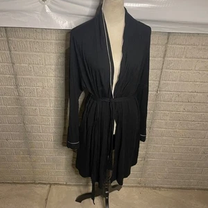 Stars Above Black Robe XL/XXL Long Sleeve Sleepwear Loungewear tie waist - Picture 1 of 4
