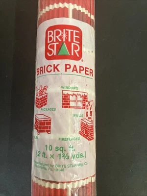 Papel de ladrillo sintético decorativo Brite Star vintage 10 pies cuadrados nuevo 24" de alto Foto 1 de 4