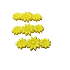 Vintage 80’s Goody? Snap-Tight Kiddie Plastic Barretts Yellow Daisies Lot Of 3 - Picture 1 of 3