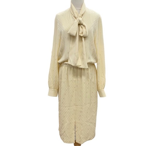 Abito Celine seta beige papillon trionfo usato0