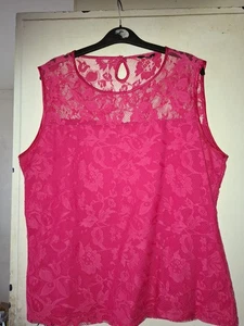 M AND CO PINK LACE SLEEVELESS TOP..VEST..SIZE 20.LADIES - Picture 1 of 2