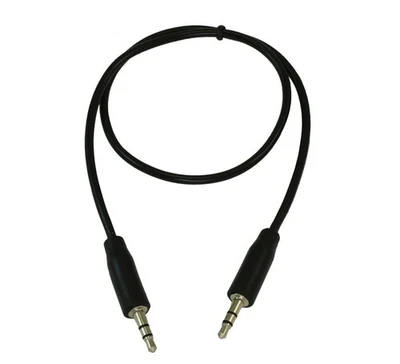 1.5ft 3.5mm SLIM Mini-Stereo TRS Male to Male Speaker/Audio Cable  Black - Image 1 of 3