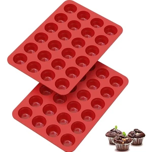 Silikon Muffinform 24er Backform Mini Muffins Cupcakeformen antihaft - Bild 1 von 2