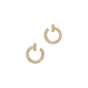 Tiffany T T1 Open Hoop Earrings in Gold with Diamonds - Bild 1 von 10
