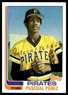 1982 Topps Vintage Baseball NM+ Pascual Perez Pittsburgh Pirates #383A - Image 1 of 2